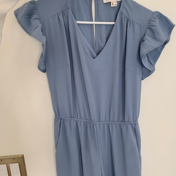 Light Blue Silk Jumpsuit - Picture 2 of 4